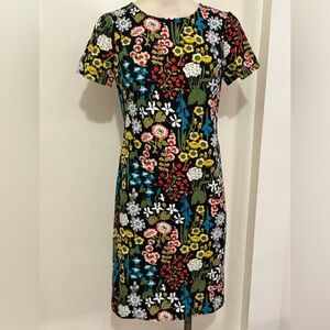 Boden Black Floral Midi Dress size 4L